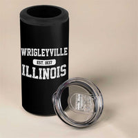 Wrigleyville Illinois 4 in 1 Can Cooler Tumbler Vintage Chicago Classic Distressed Baseball Fan Gift