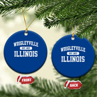 Wrigleyville Illinois Ceramic Ornament Vintage Chicago Classic Distressed Baseball Fan Gift