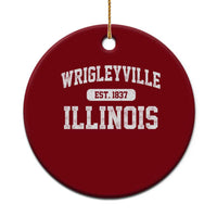 Wrigleyville Illinois Ceramic Ornament Vintage Chicago Classic Distressed Baseball Fan Gift