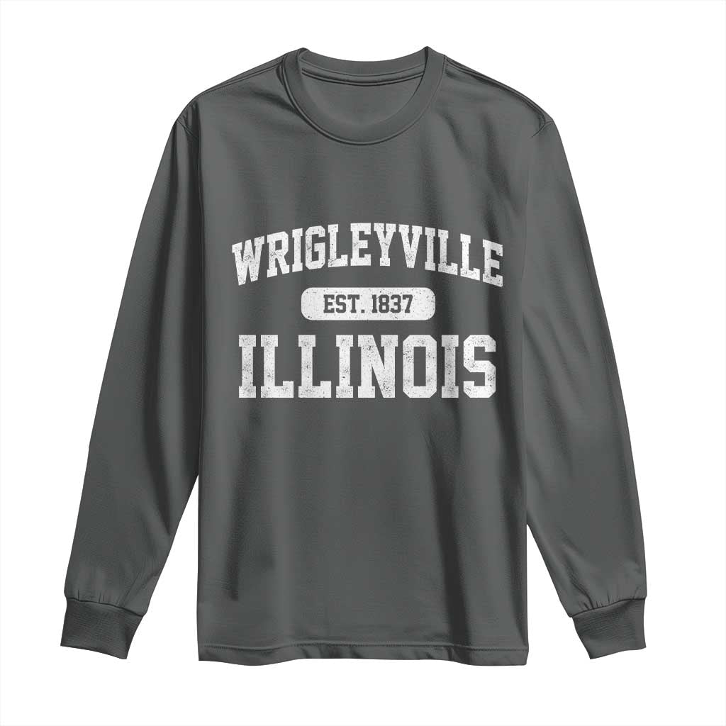 Wrigleyville Illinois Long Sleeve Shirt Vintage Chicago Classic Distressed Baseball Fan Gift