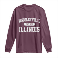 Wrigleyville Illinois Long Sleeve Shirt Vintage Chicago Classic Distressed Baseball Fan Gift