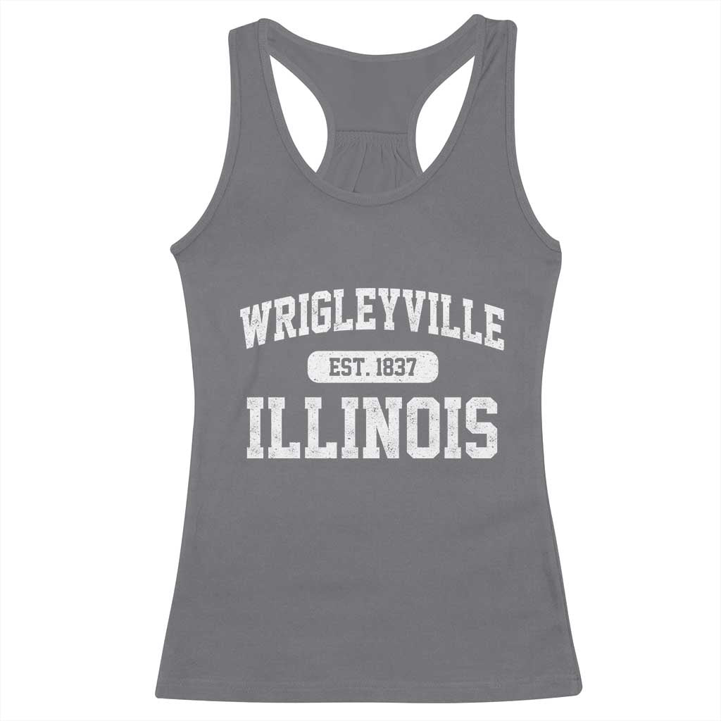Wrigleyville Illinois Racerback Tank Top Vintage Chicago Classic Distressed Baseball Fan Gift