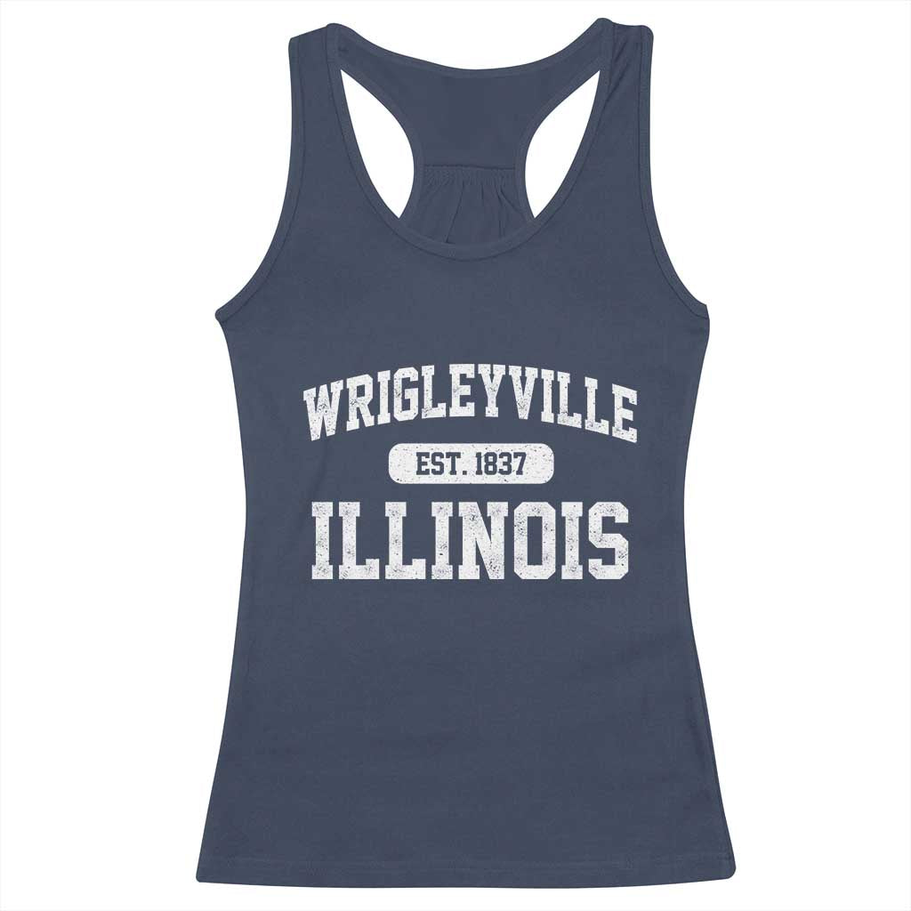 Wrigleyville Illinois Racerback Tank Top Vintage Chicago Classic Distressed Baseball Fan Gift