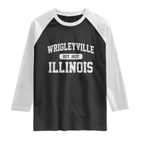 Wrigleyville Illinois Raglan Shirt Vintage Chicago Classic Distressed Baseball Fan Gift