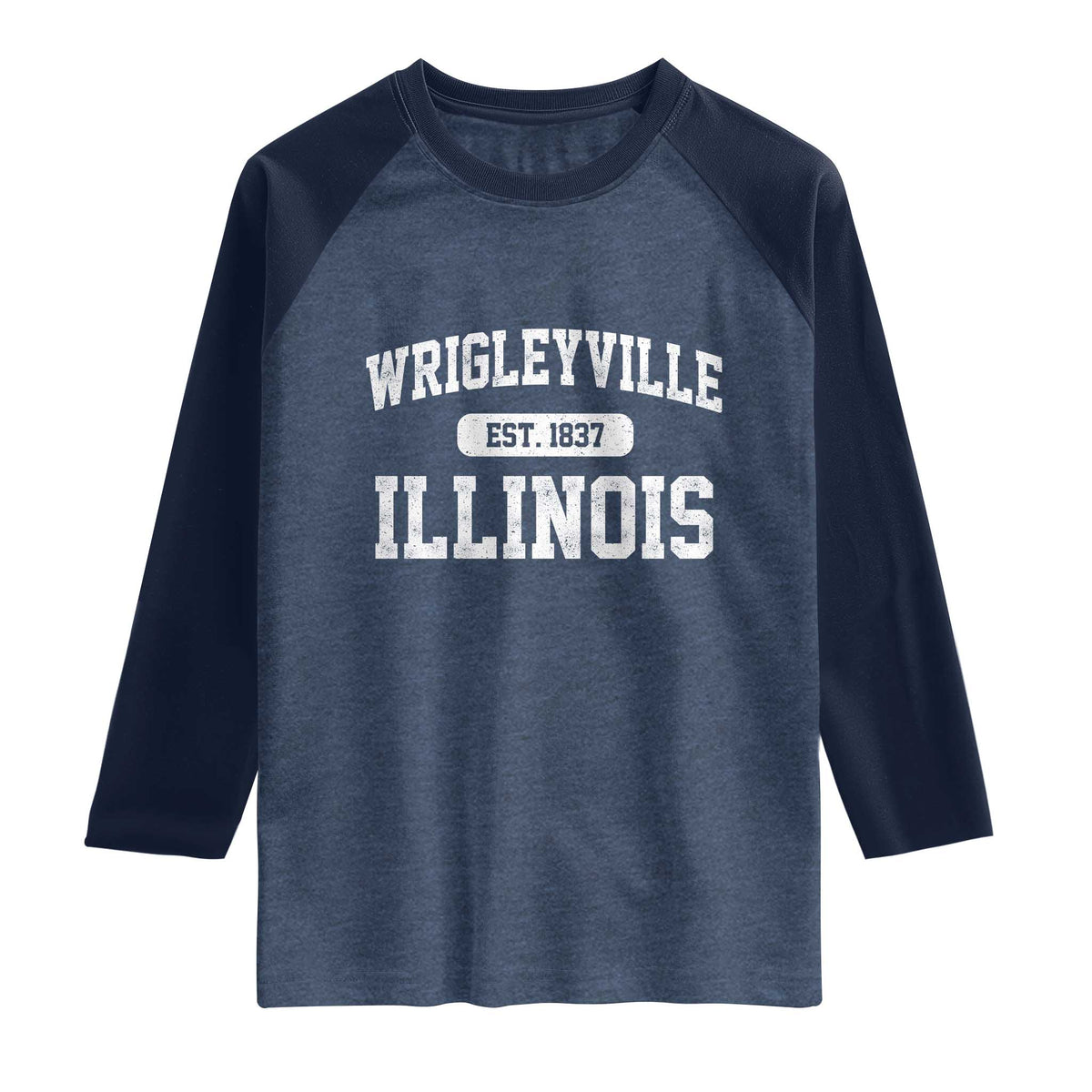 Wrigleyville Illinois Raglan Shirt Vintage Chicago Classic Distressed Baseball Fan Gift