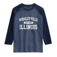 Wrigleyville Illinois Raglan Shirt Vintage Chicago Classic Distressed Baseball Fan Gift