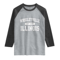 Wrigleyville Illinois Raglan Shirt Vintage Chicago Classic Distressed Baseball Fan Gift