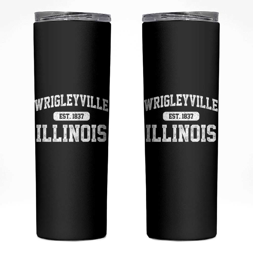 Wrigleyville Illinois Skinny Tumbler Vintage Chicago Classic Distressed Baseball Fan Gift