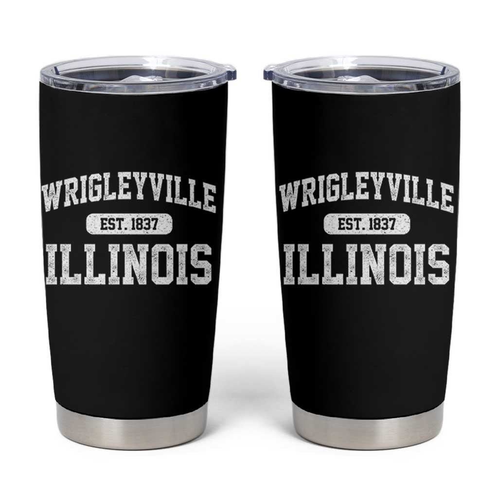 Wrigleyville Illinois Tumbler Cup Vintage Chicago Classic Distressed Baseball Fan Gift