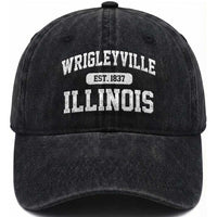 Wrigleyville Illinois Washed Cotton Baseball Cap Vintage Chicago Classic Distressed Baseball Fan Gift
