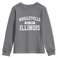 Wrigleyville Illinois Youth Sweatshirt Vintage Chicago Classic Distressed Baseball Fan Gift