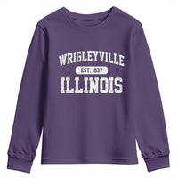 Wrigleyville Illinois Youth Sweatshirt Vintage Chicago Classic Distressed Baseball Fan Gift