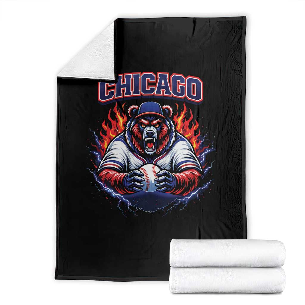Vintage Chicago Throw Blanket Retro Baseball Fans