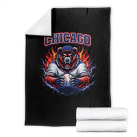 Vintage Chicago Throw Blanket Retro Baseball Fans