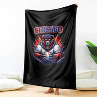Vintage Chicago Throw Blanket Retro Baseball Fans