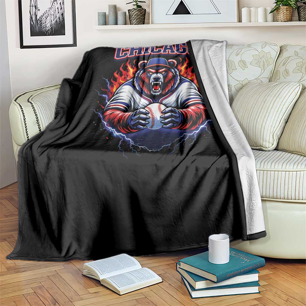Vintage Chicago Throw Blanket Retro Baseball Fans
