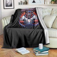 Vintage Chicago Throw Blanket Retro Baseball Fans