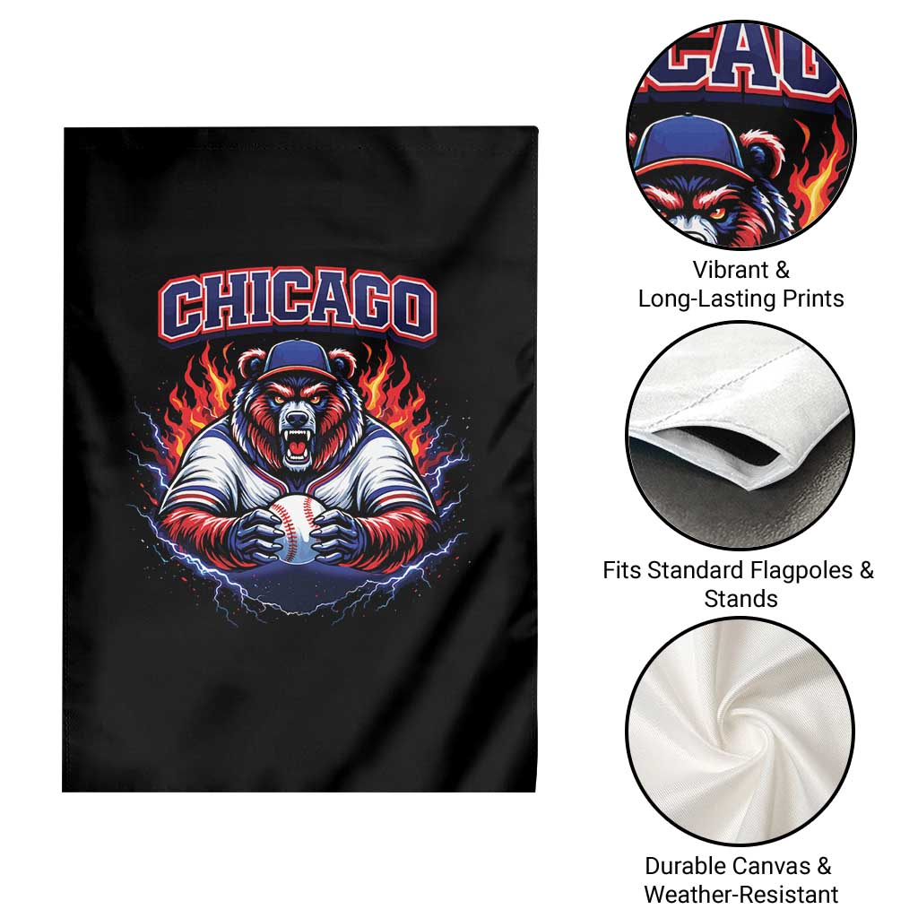 Vintage Chicago Garden Flag Retro Baseball Fans