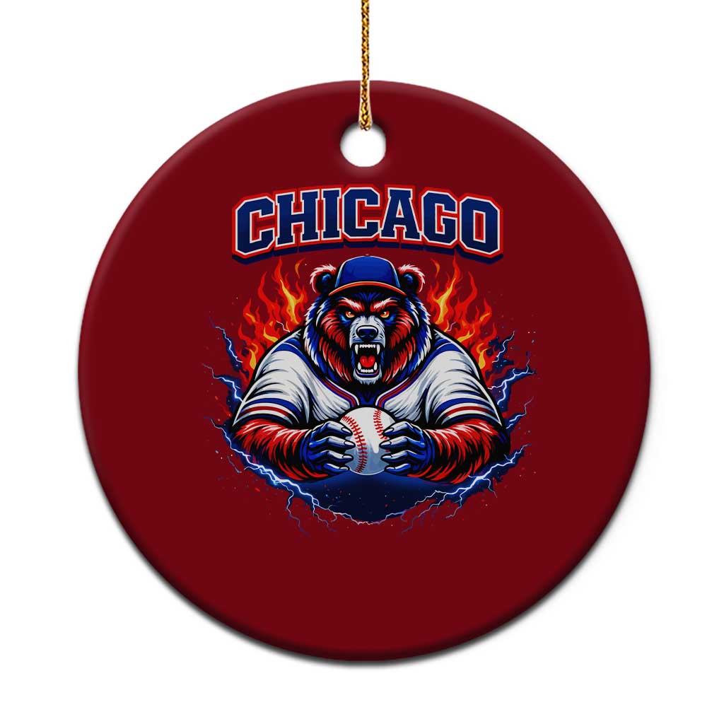 Vintage Chicago Ceramic Ornament Retro Baseball Fans