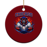 Vintage Chicago Ceramic Ornament Retro Baseball Fans