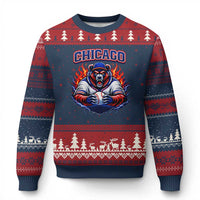 Vintage Chicago Ugly Christmas Sweater Retro Baseball Fans