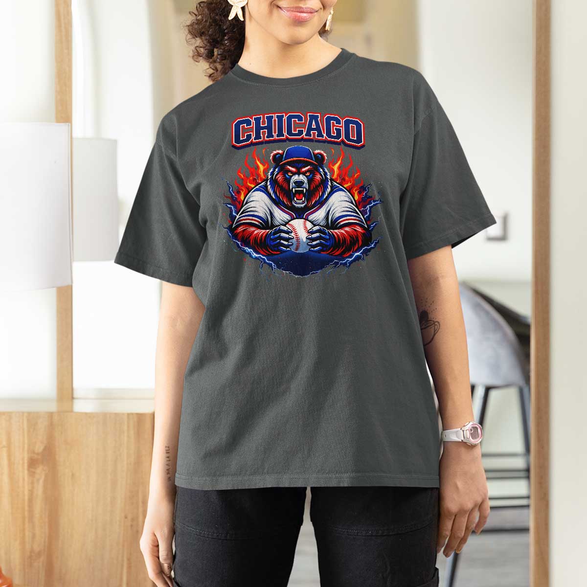 Vintage Chicago T Shirt For Women Retro Baseball Fans