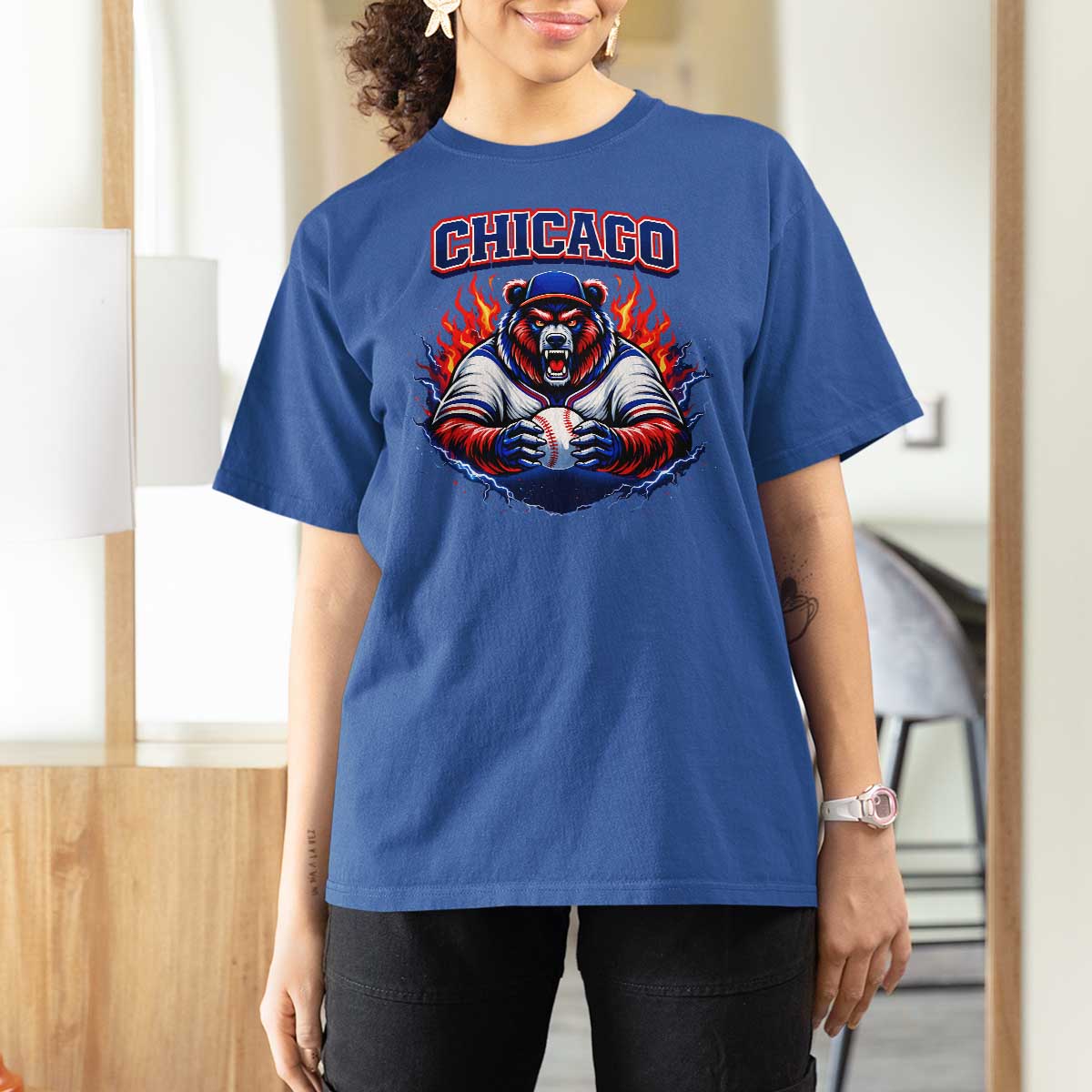 Vintage Chicago T Shirt For Women Retro Baseball Fans