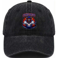 Vintage Chicago Washed Cotton Baseball Cap Retro Baseball Fans