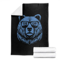 Vintage Cub Throw Blanket With Sunglasses Retro Baseball Fans