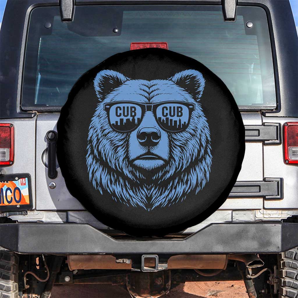 Vintage Cub Spare Tire Cover With Sunglasses Retro Baseball Fans
