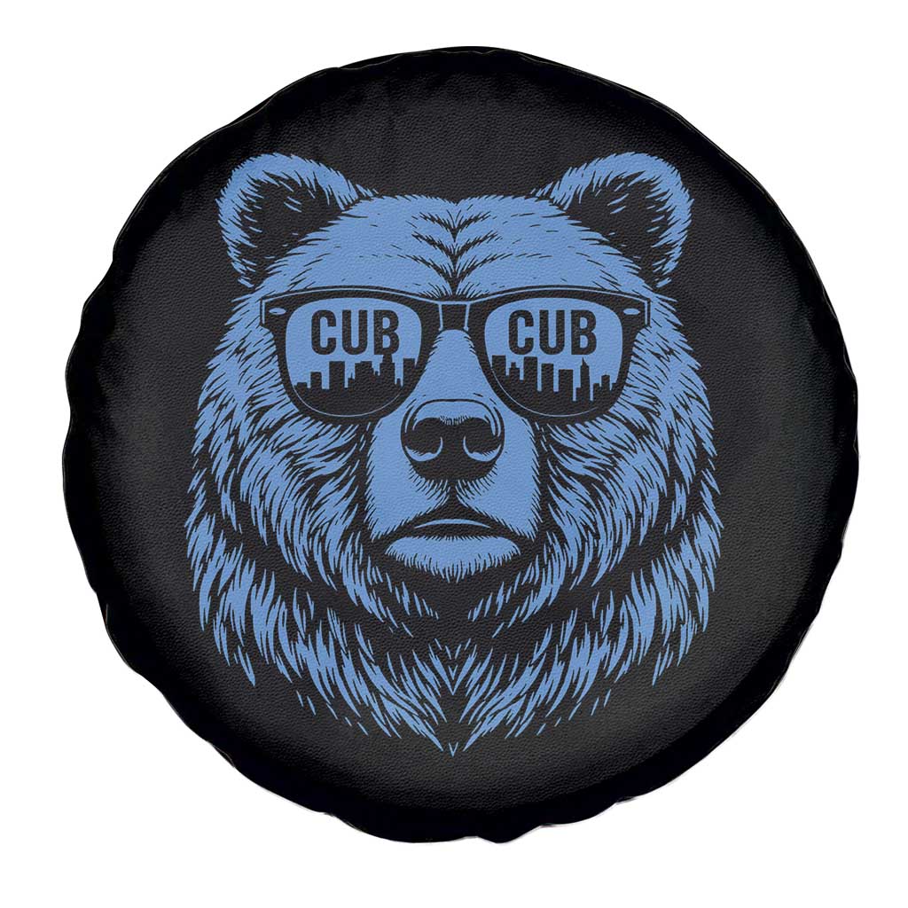 Vintage Cub Spare Tire Cover With Sunglasses Retro Baseball Fans