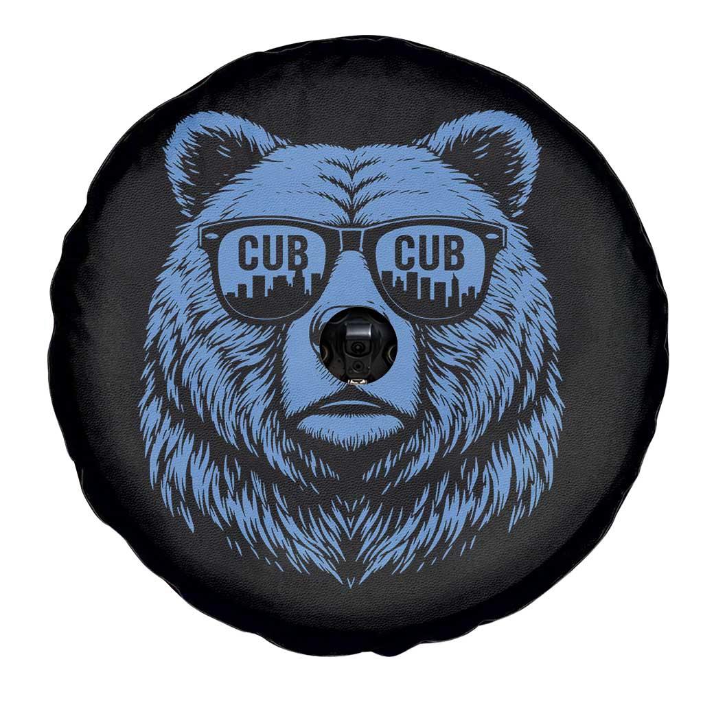 Vintage Cub Spare Tire Cover With Sunglasses Retro Baseball Fans