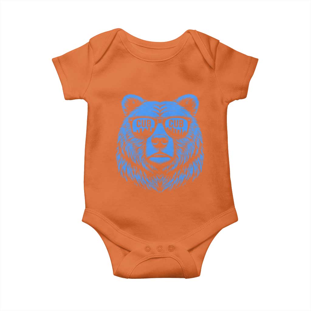 Vintage Cub Baby Onesie With Sunglasses Retro Baseball Fans
