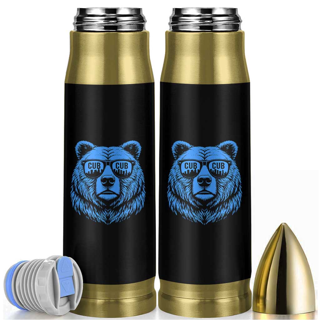 Vintage Cub Bullet Tumbler With Sunglasses Retro Baseball Fans