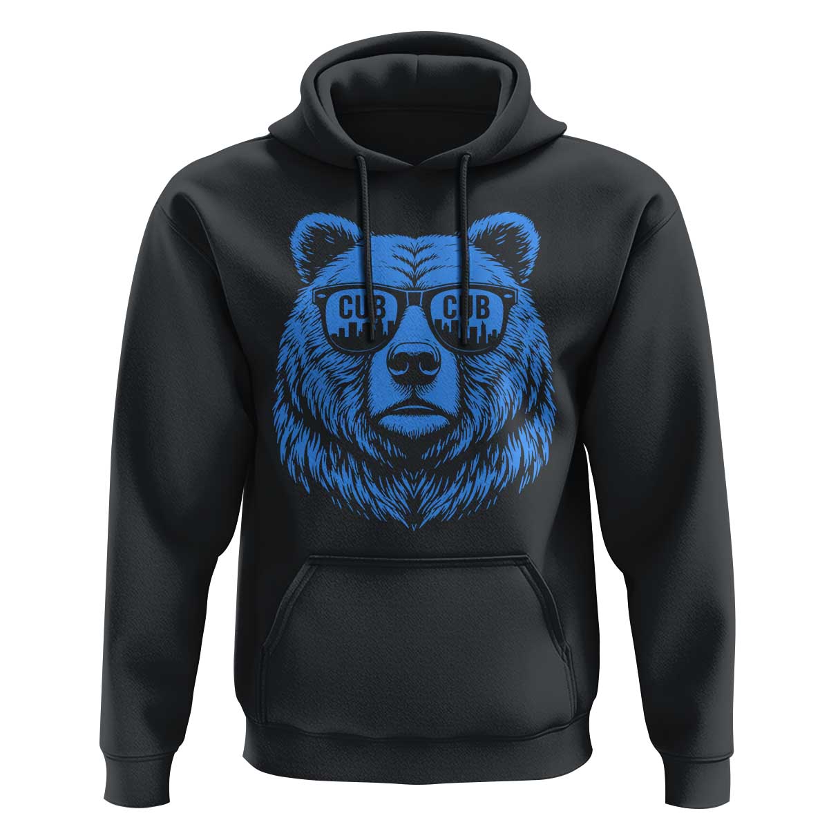 Vintage Cub Hoodie With Sunglasses Retro Baseball Fans