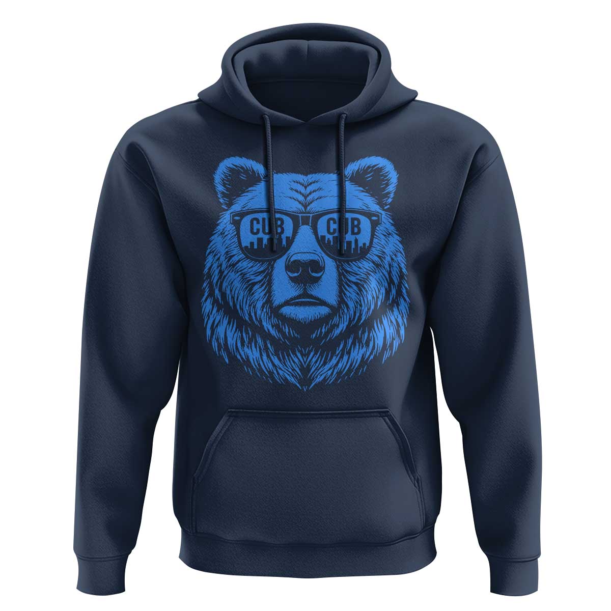 Vintage Cub Hoodie With Sunglasses Retro Baseball Fans