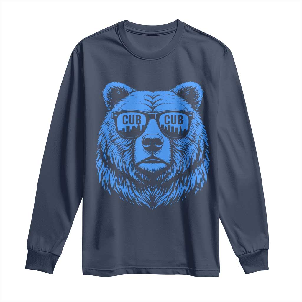Vintage Cub Long Sleeve Shirt With Sunglasses Retro Baseball Fans