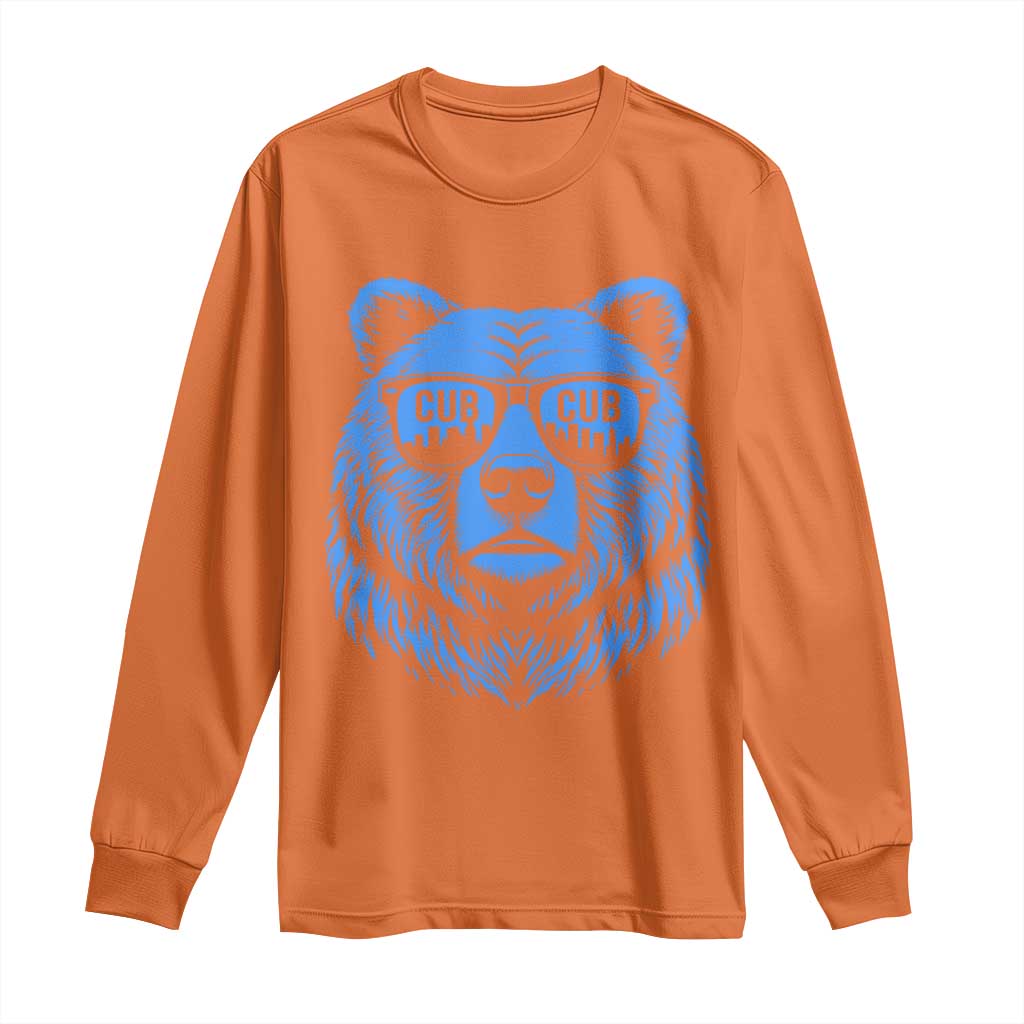 Vintage Cub Long Sleeve Shirt With Sunglasses Retro Baseball Fans