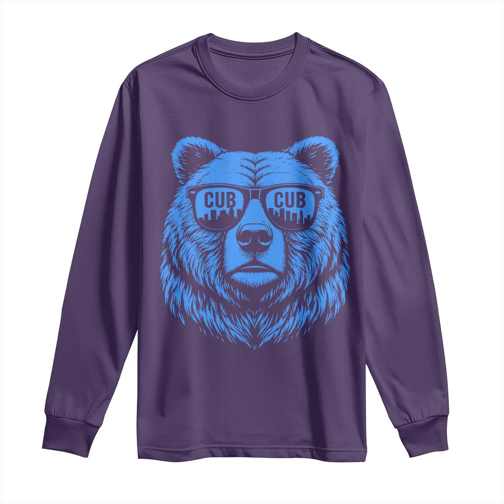 Vintage Cub Long Sleeve Shirt With Sunglasses Retro Baseball Fans