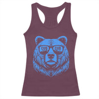 Vintage Cub Racerback Tank Top With Sunglasses Retro Baseball Fans