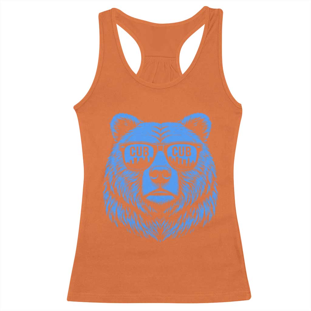 Vintage Cub Racerback Tank Top With Sunglasses Retro Baseball Fans
