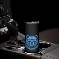 Vintage Cub Skinny Tumbler With Sunglasses Retro Baseball Fans