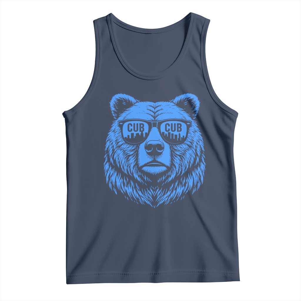 Vintage Cub Tank Top With Sunglasses Retro Baseball Fans