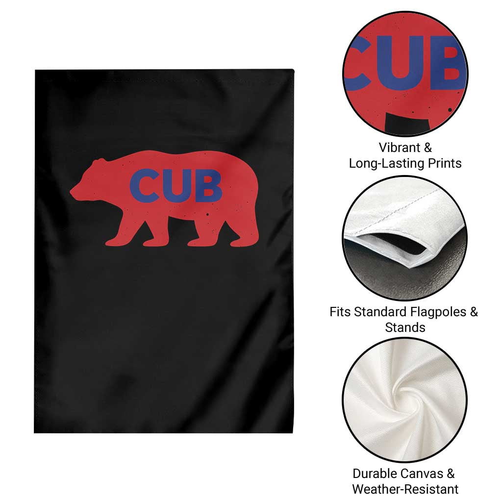 Vintage Cub Garden Flag Retro Sports Bear Baseball Fans