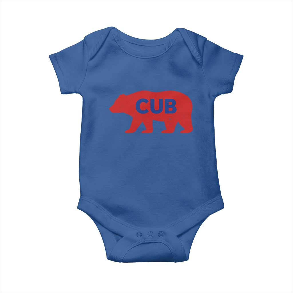 Vintage Cub Baby Onesie Retro Sports Bear Baseball Fans