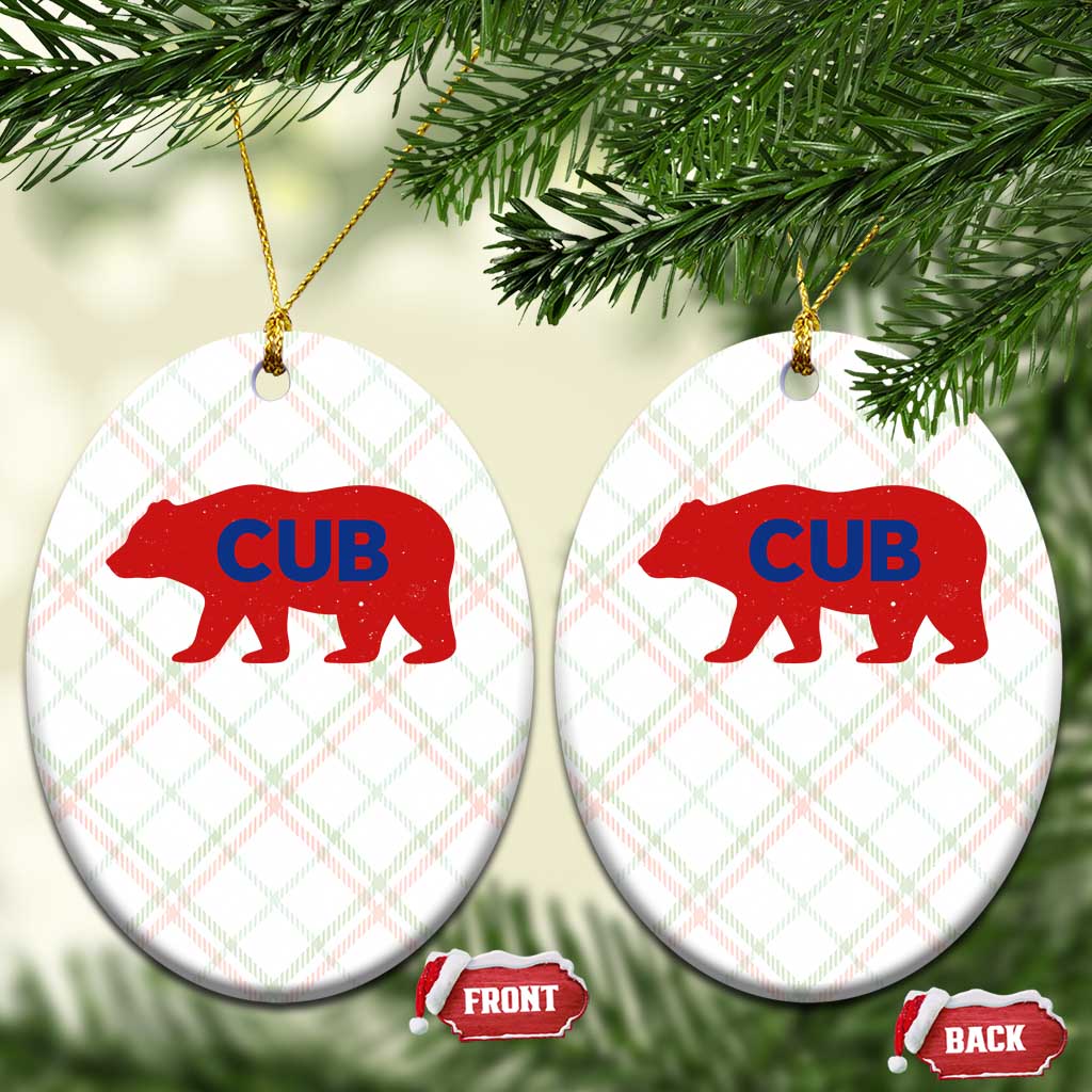 Vintage Cub Ceramic Ornament Retro Sports Bear Baseball Fans