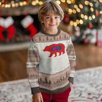 Vintage Cub Ugly Christmas Sweater Retro Sports Bear Baseball Fans