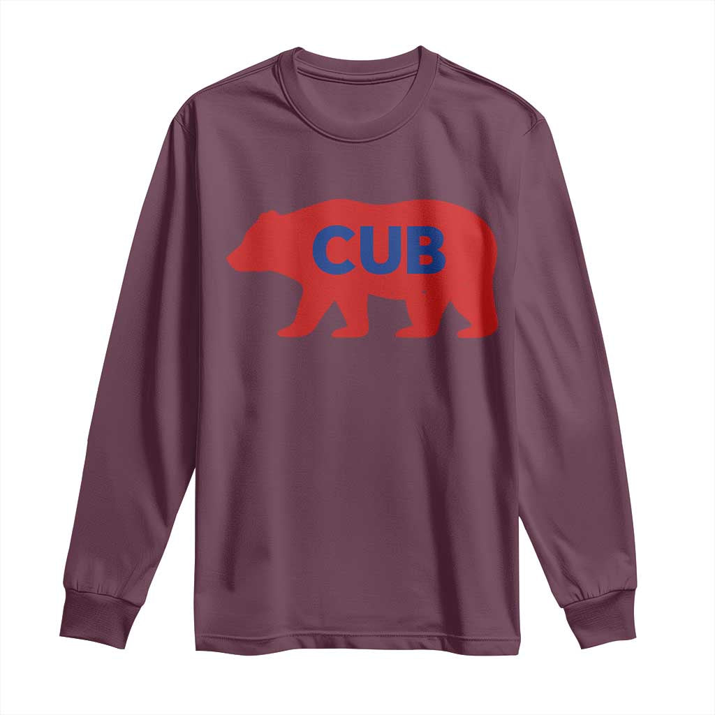 Vintage Cub Long Sleeve Shirt Retro Sports Bear Baseball Fans