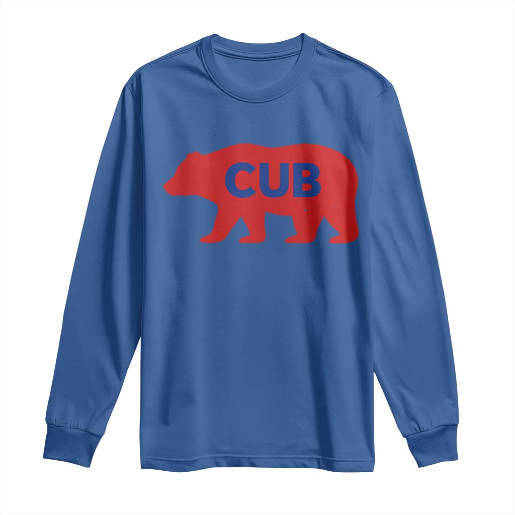 Vintage Cub Long Sleeve Shirt Retro Sports Bear Baseball Fans