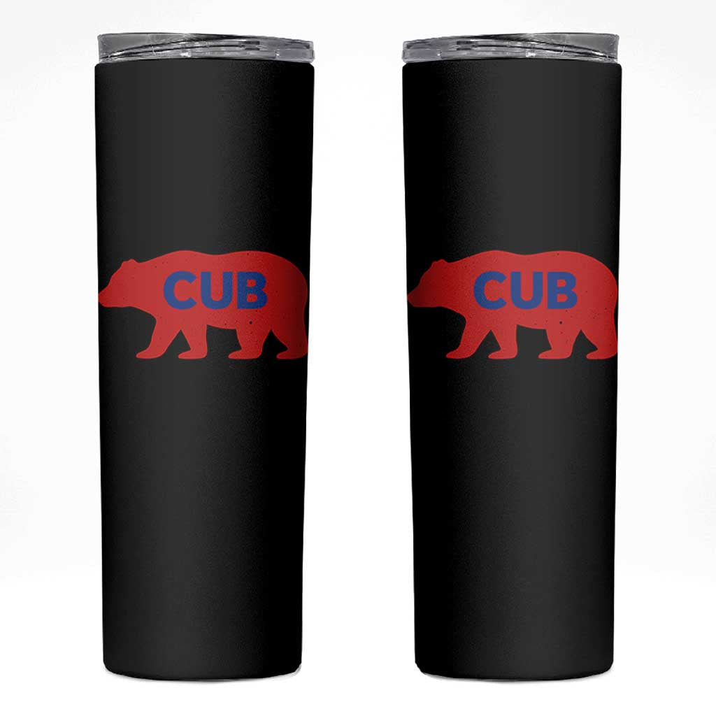 Vintage Cub Skinny Tumbler Retro Sports Bear Baseball Fans